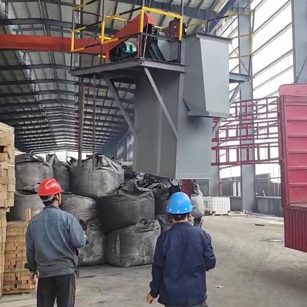 斗式提升机客户车间卸货视频